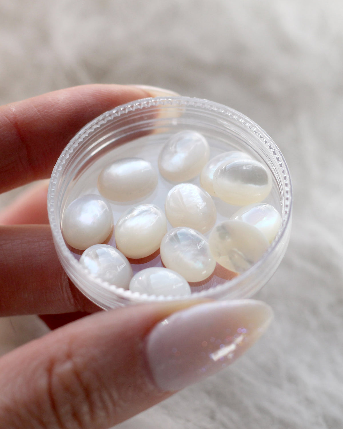 Sample B58 - Mother of Pearl Cabochons Set of 12 8x10mm