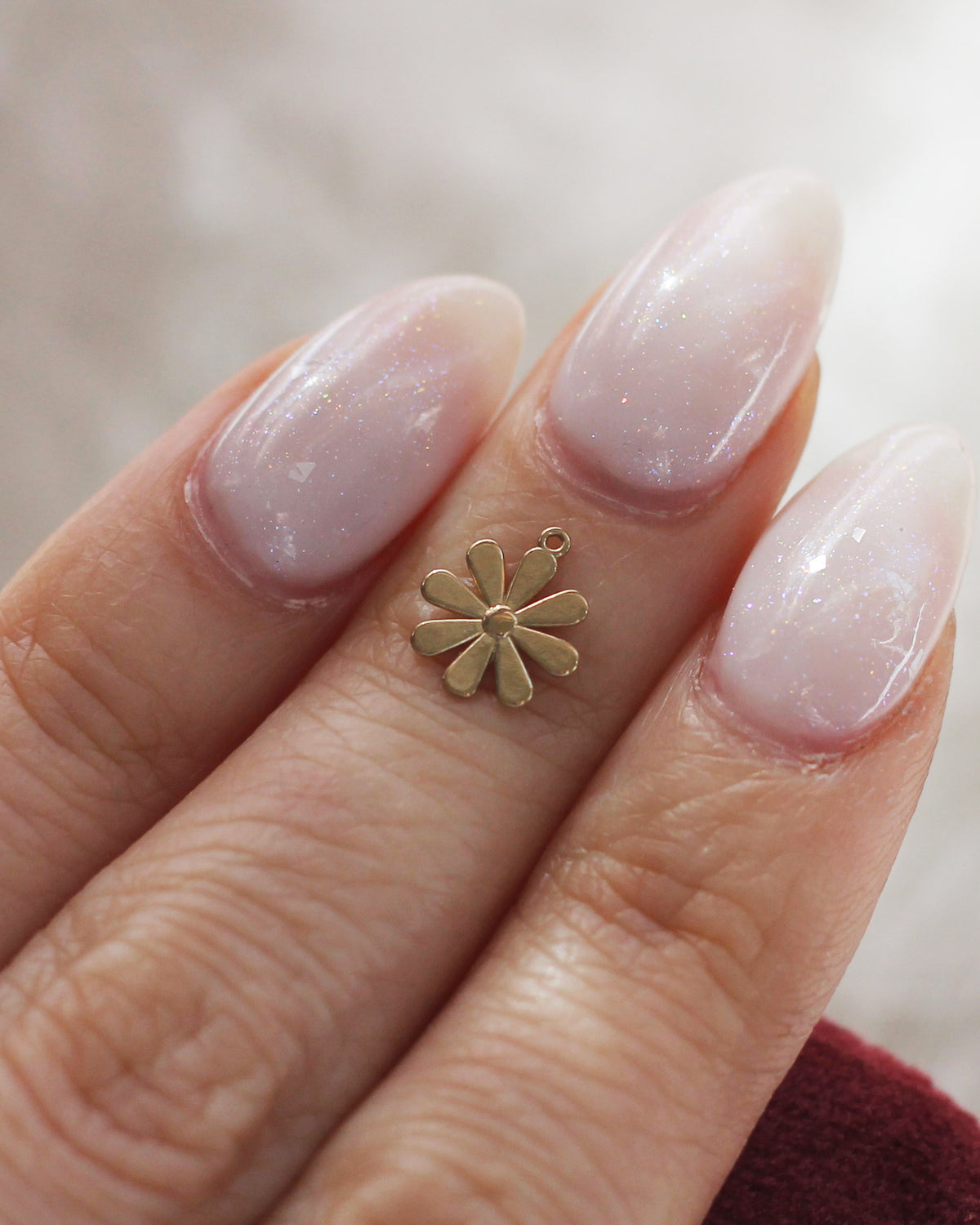 Sample B80 - 14K Solid Gold Flower Charm