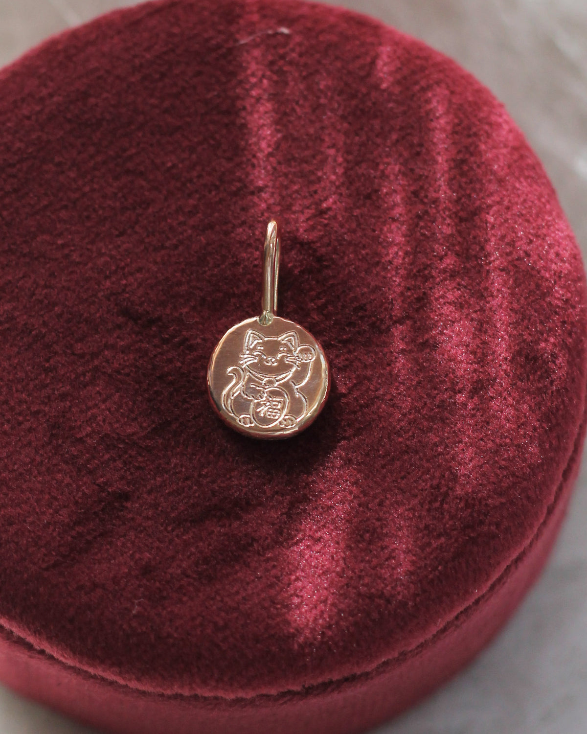 N1361 - 14K Solid Gold Lucky Cat Charm