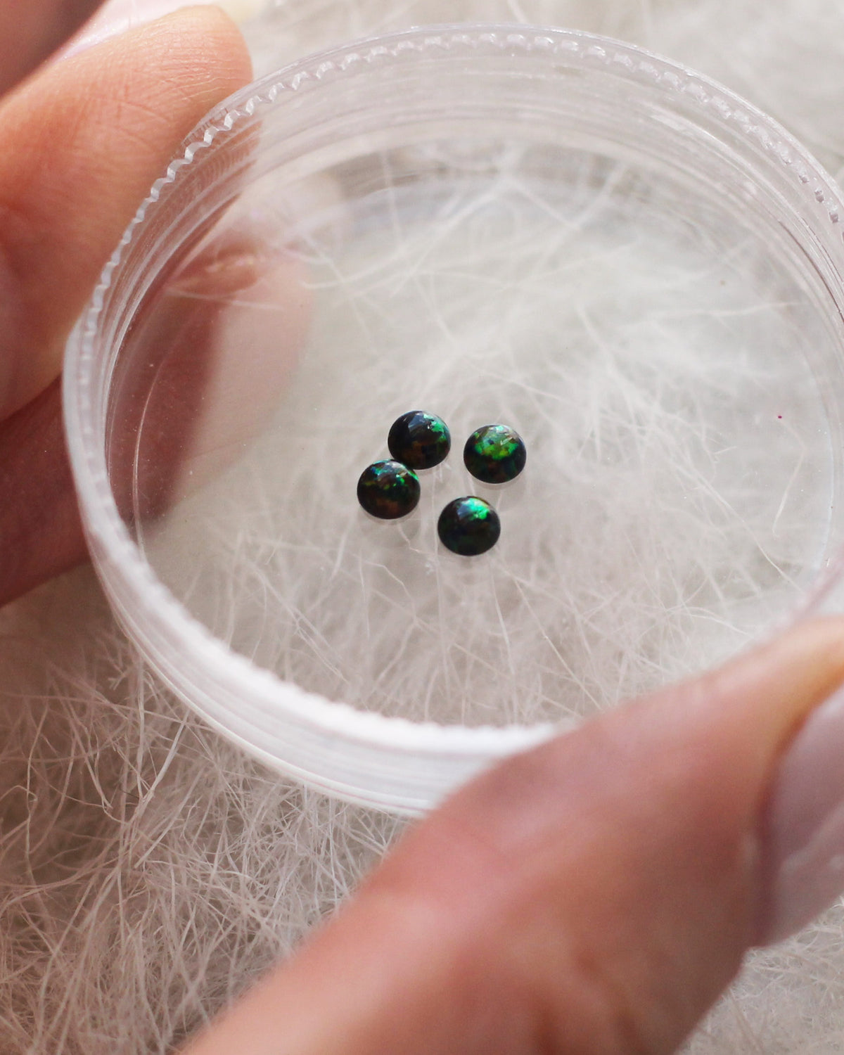Sample B98 - Set of 4 Black Kyocera Opal 3mm