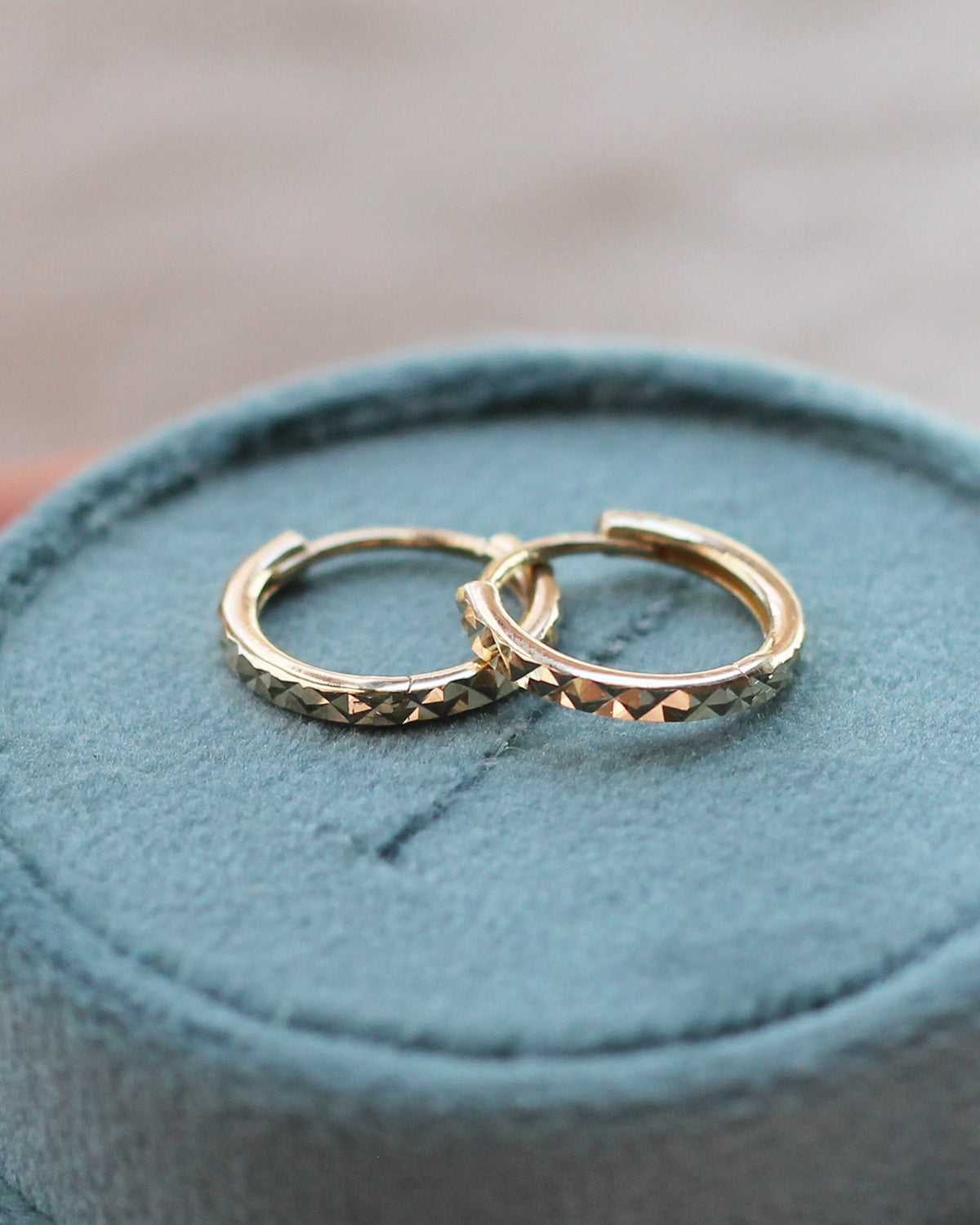 C2 - Textured Hoops 14K Solid Gold