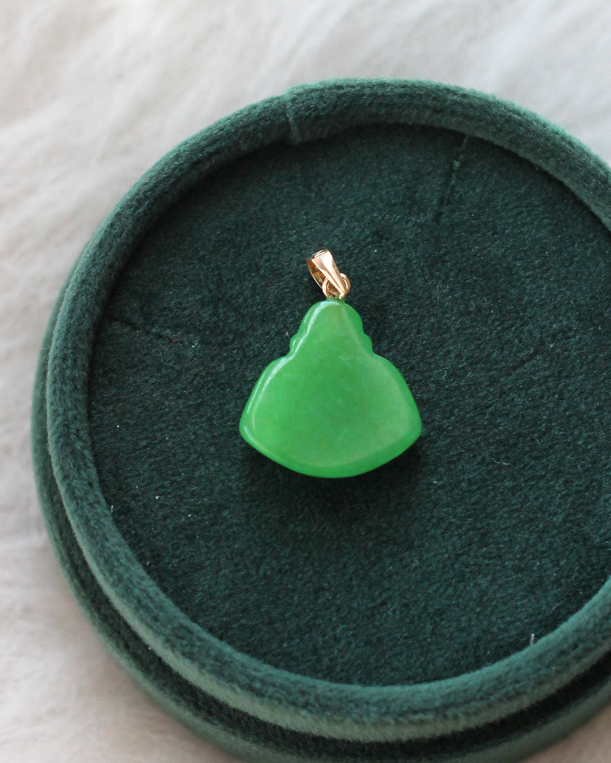 C33 Jade Buddha Pendant 14K Solid Gold