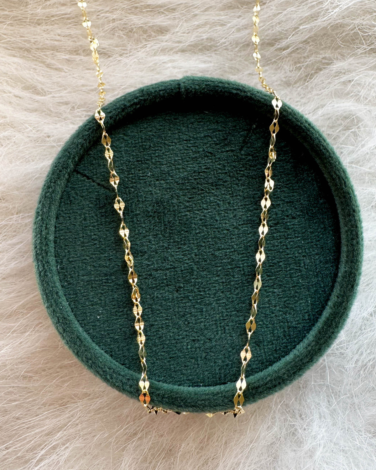 Dapped Cable Chain 18" 14K Gold