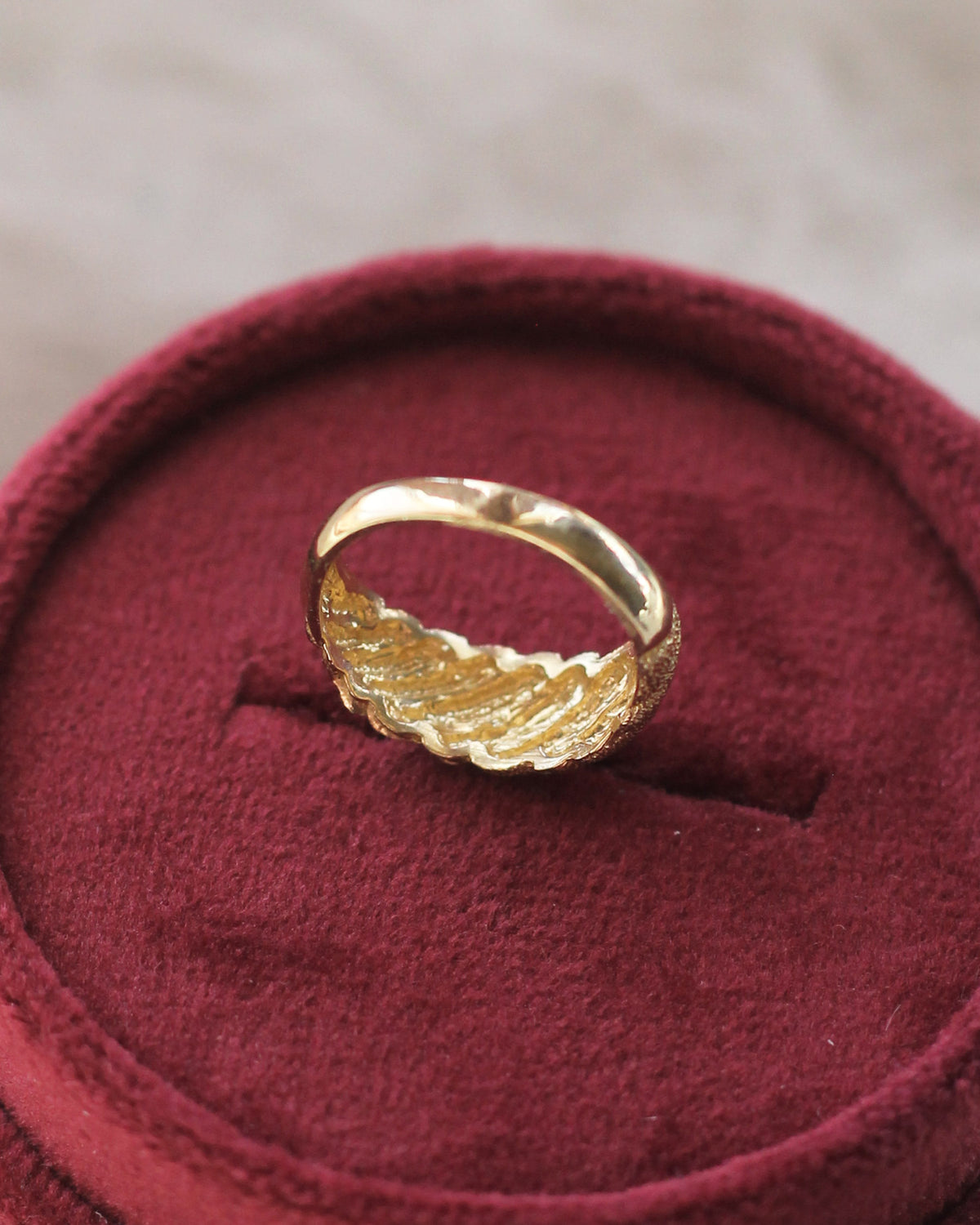 C9 - Croissant Pinky Ring 14K Solid Gold - Size 2