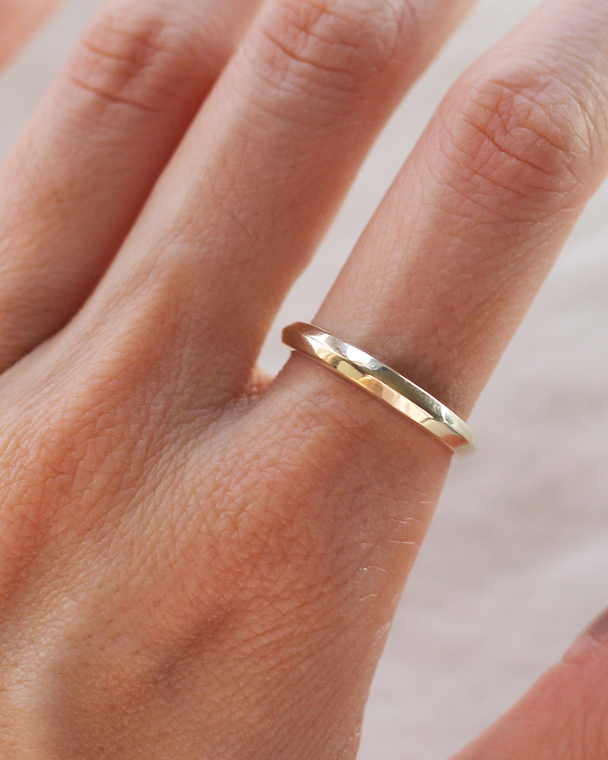 C3 - Dome Ring 14K Solid Gold - Size 7