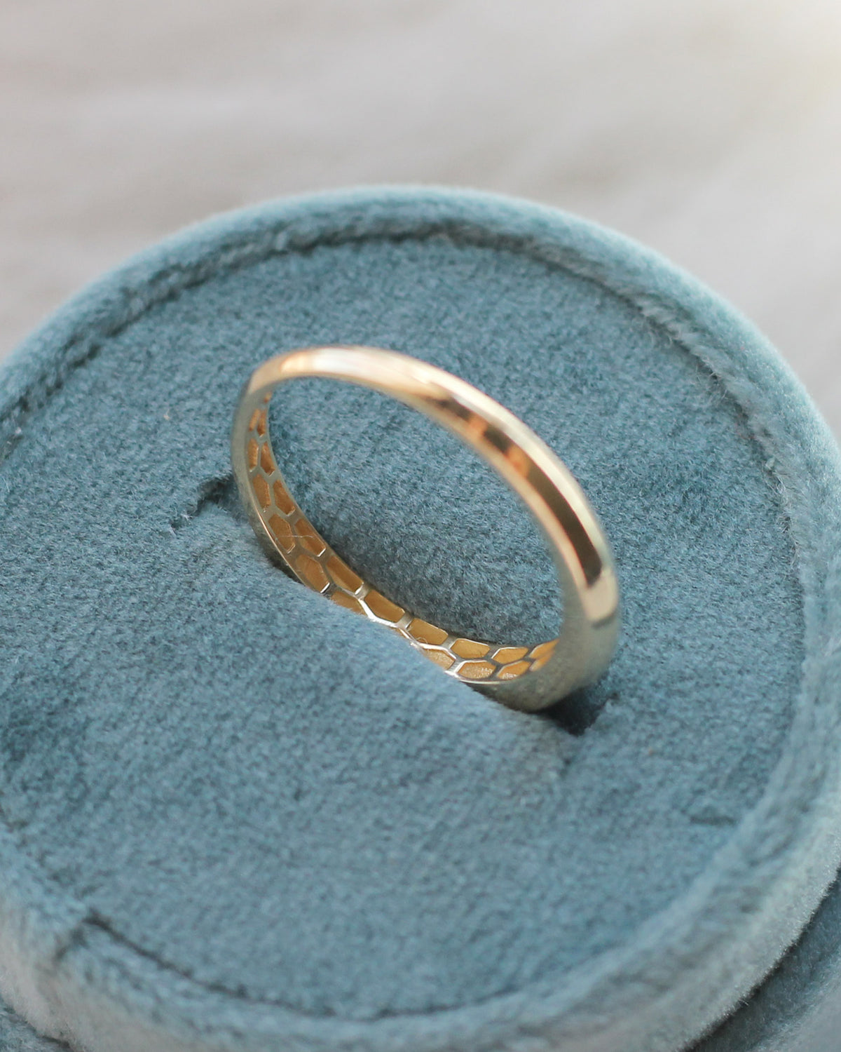 C3 - Dome Ring 14K Solid Gold - Size 7
