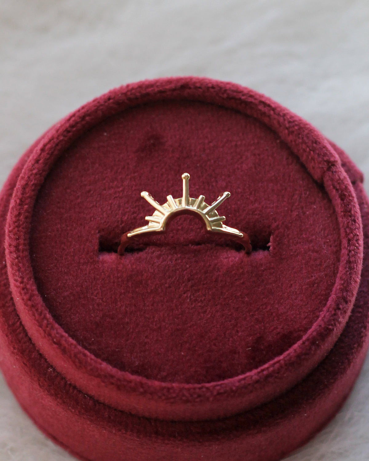 C4 - Sun Ring 14K Solid Gold - Size 7