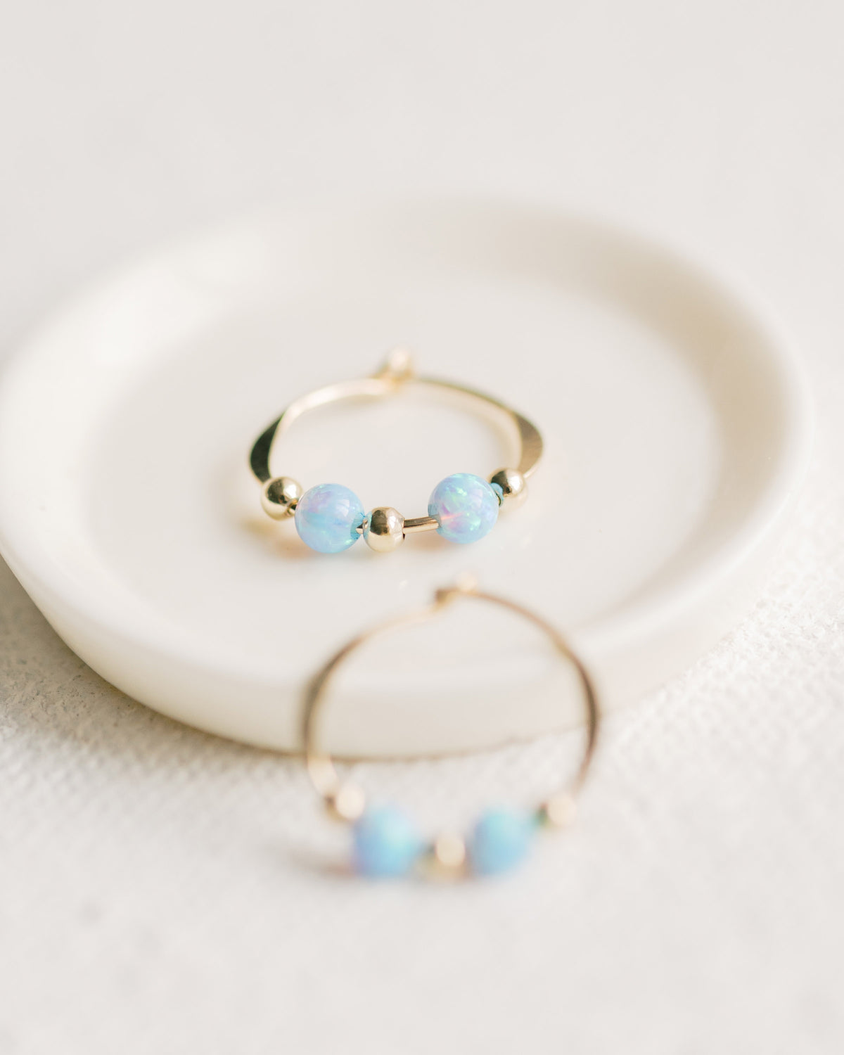E1304 - Opal Bead Hoops