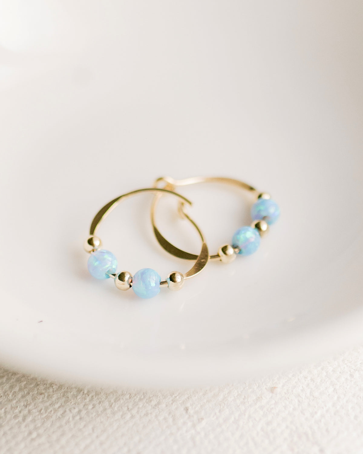 E1304 - Opal Bead Hoops
