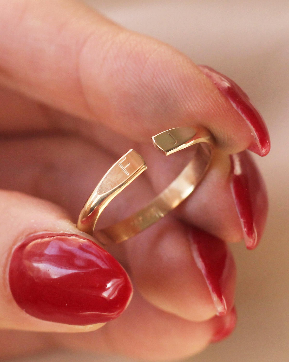 R1394 - Initials Ring - 14K SOLID GOLD