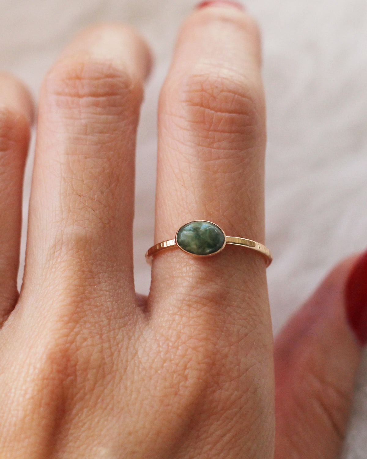 R1448 - Nephrite Jade Ring - Size 6