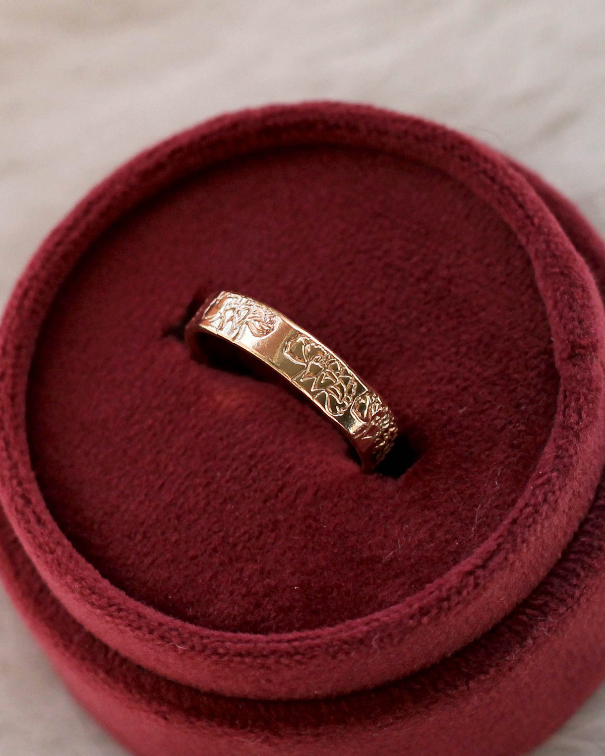 R1449 - January Carnation Birth Flower Ring
