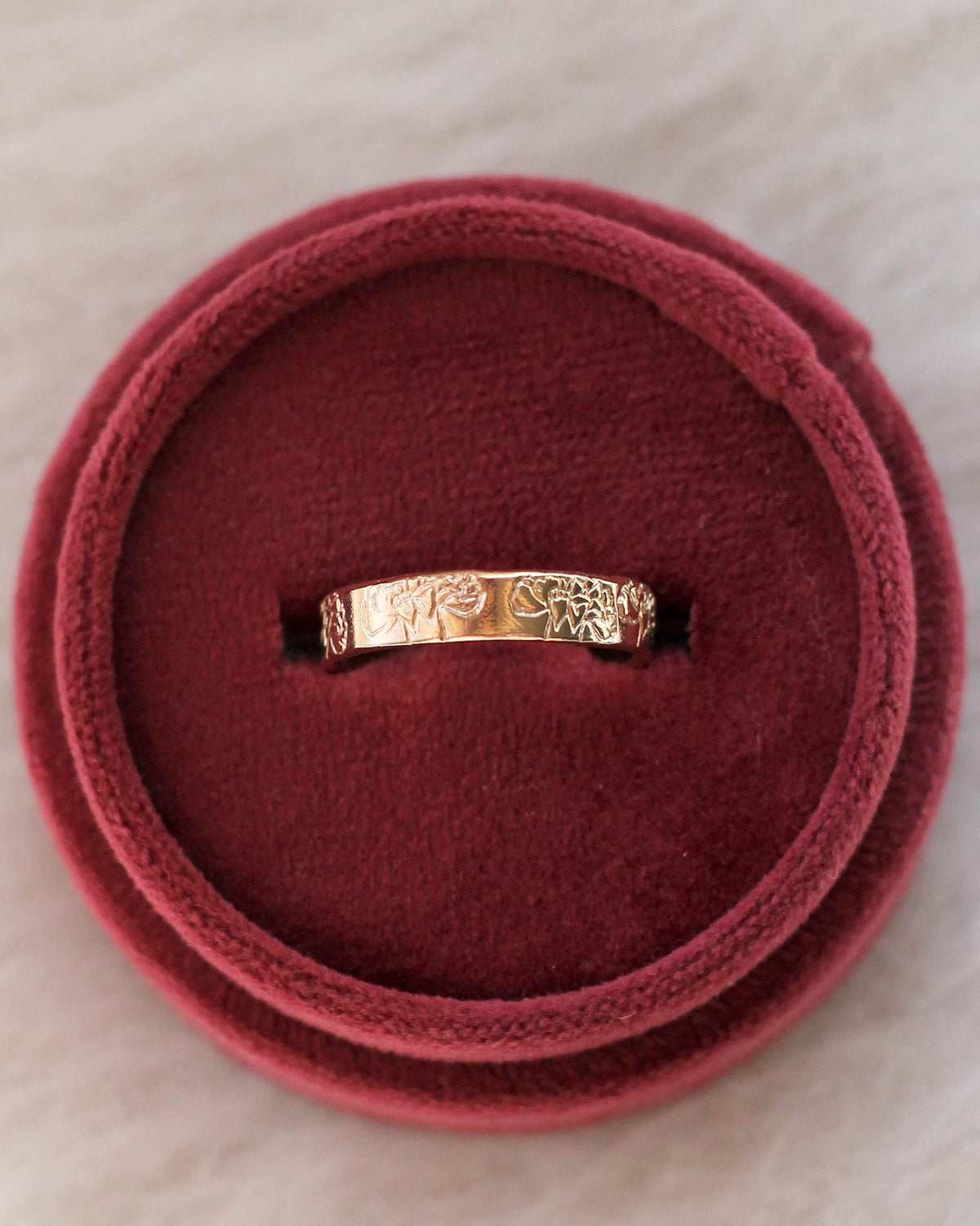 R1449 - January Carnation Birth Flower Ring